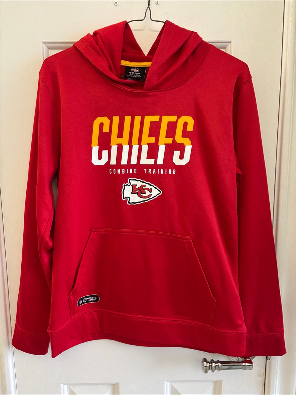 Youth Kansas City Chiefs Football Combine Training Red Pullover Hoodie